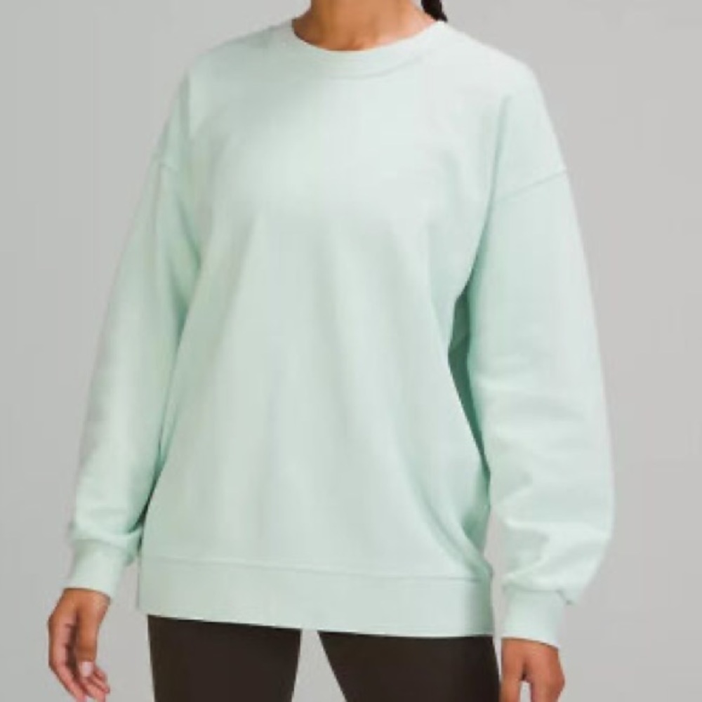 lululemon perfectly oversized crew in delicate mint
